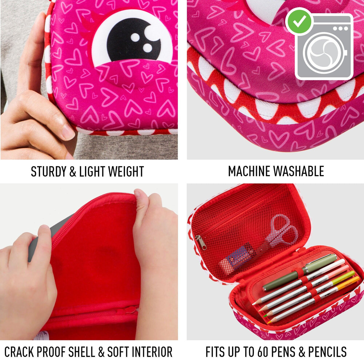 ZIPIT Wildlings Pencil Box, Pencil Case for Girls, Pink - Image 3