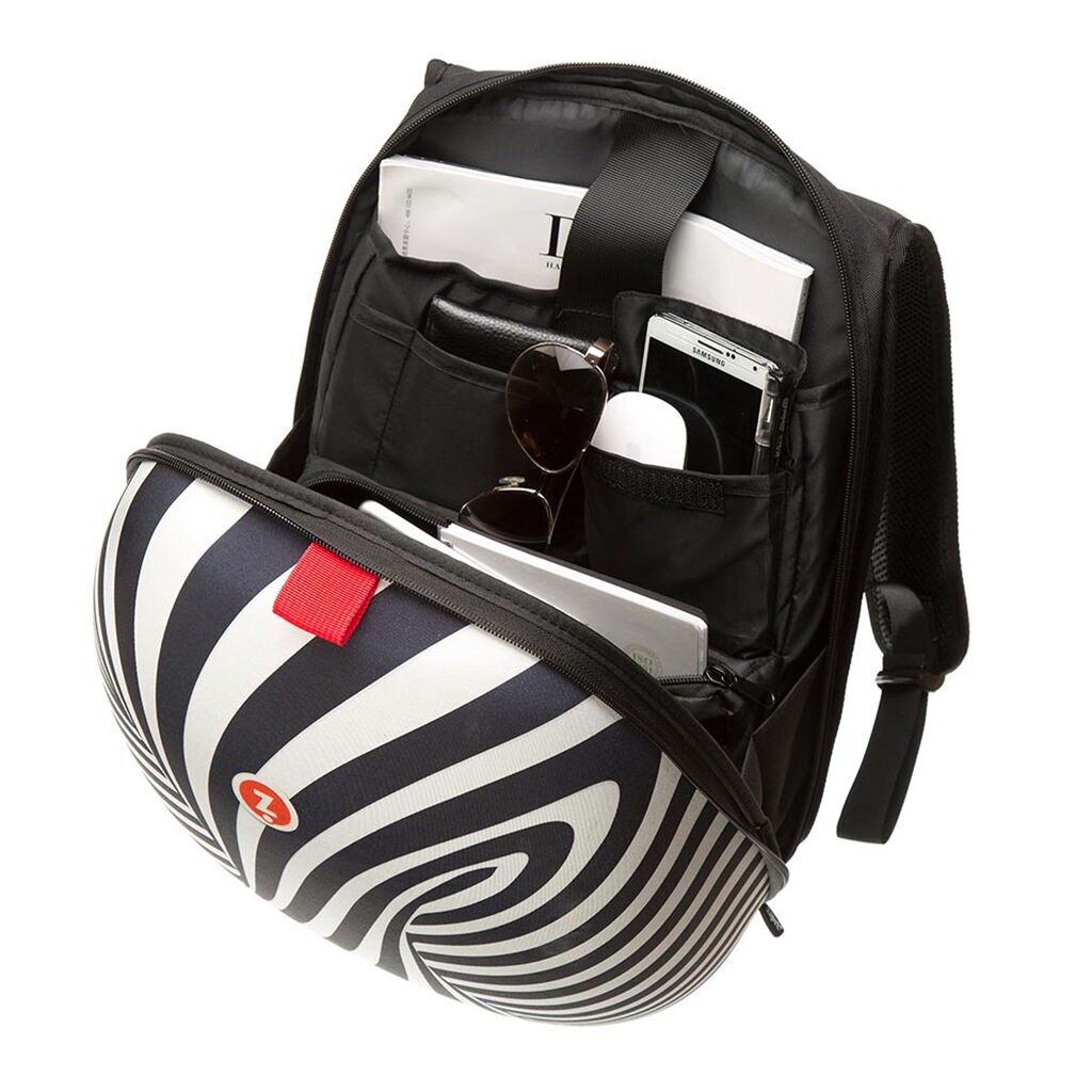 ZIPIT Shell Backpack, Black & White - Image 2