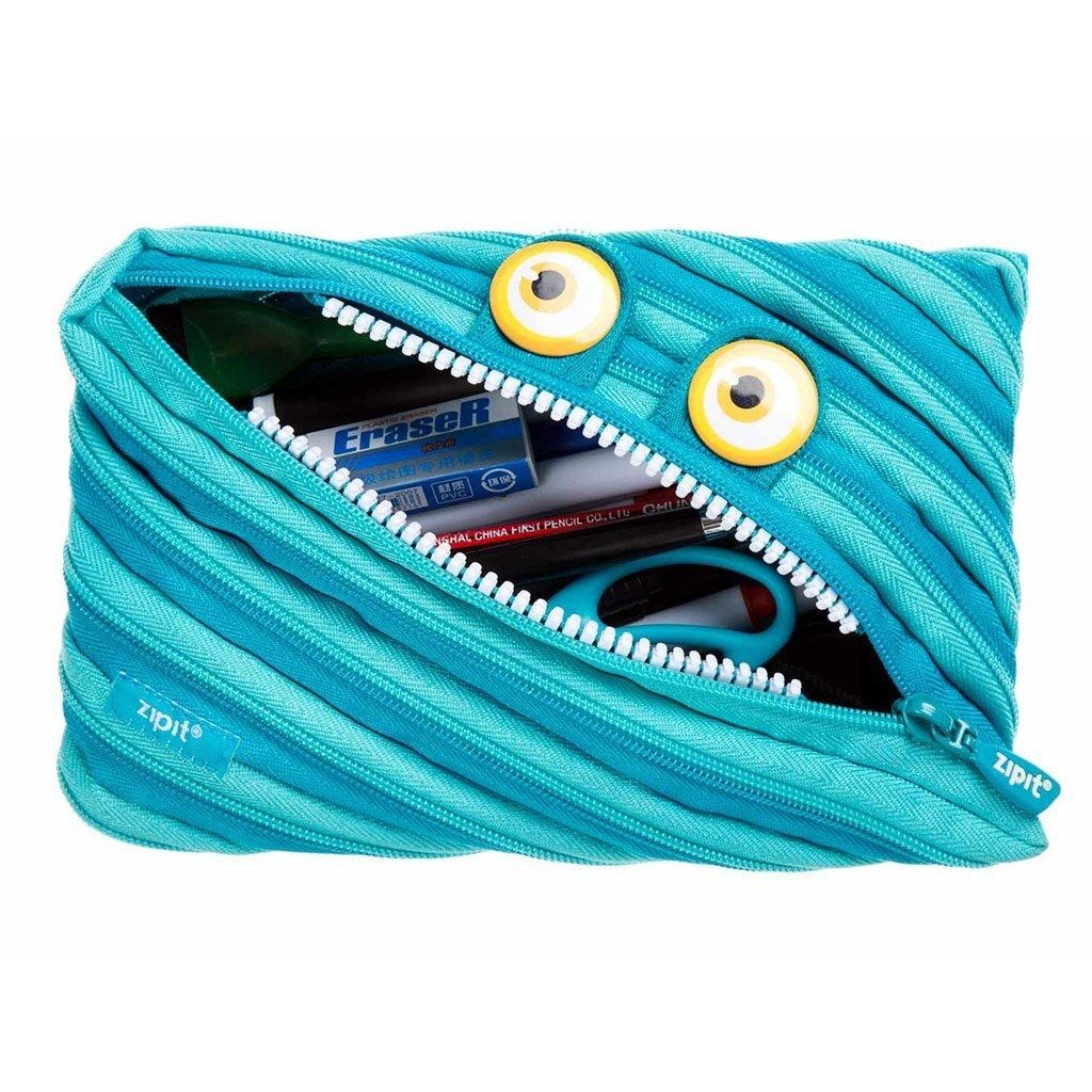 ZIPIT Wildlings Jumbo Pencil Case, Pencil Pouch for Kids, Blue - Image 4