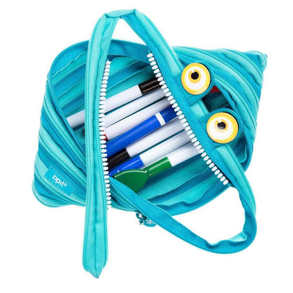 ZIPIT Wildlings Jumbo Pencil Case, Pencil Pouch for Kids, Blue - Image 1