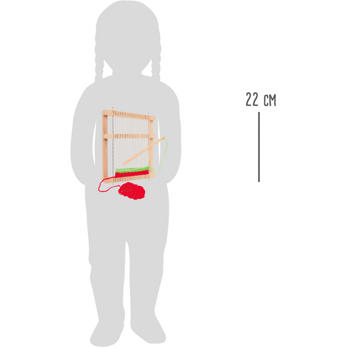 Ξύλινος αργαλειός μικρός, με νήματα