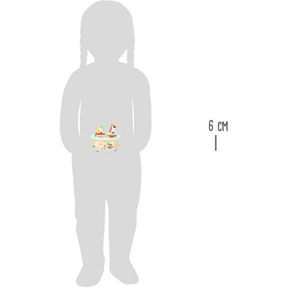 Ξύλινο μουσικό κουτί με παπαγάλο και ελέφαντα