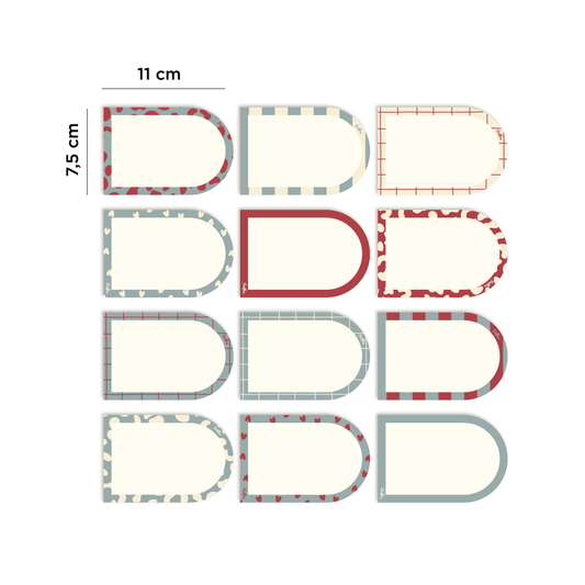 Σετ από μαγνήτες για σημειώσεις Αψίδα-μπλε και κόκκινο