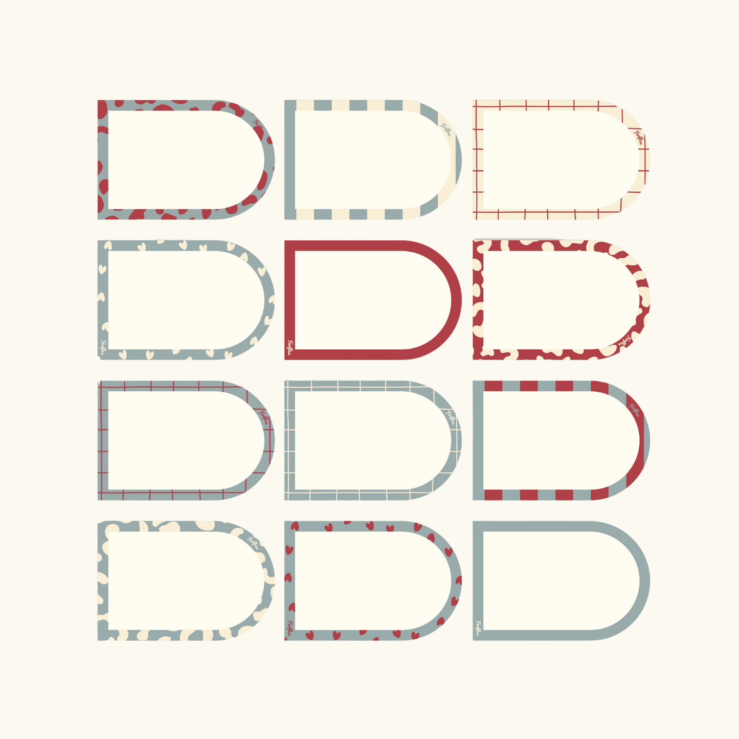 Σετ από μαγνήτες για σημειώσεις Αψίδα-μπλε και κόκκινο