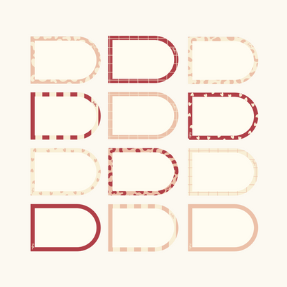 Σετ από μαγνήτες για σημειώσεις Αψίδα-ροζ και κόκκινο