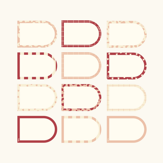 Σετ από μαγνήτες για σημειώσεις Αψίδα-ροζ και κόκκινο