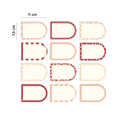 Σετ από μαγνήτες για σημειώσεις Αψίδα-ροζ και κόκκινο