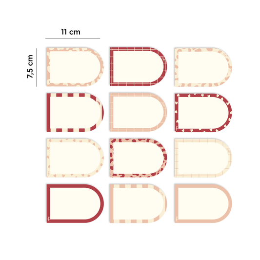 Σετ από μαγνήτες για σημειώσεις Αψίδα-ροζ και κόκκινο