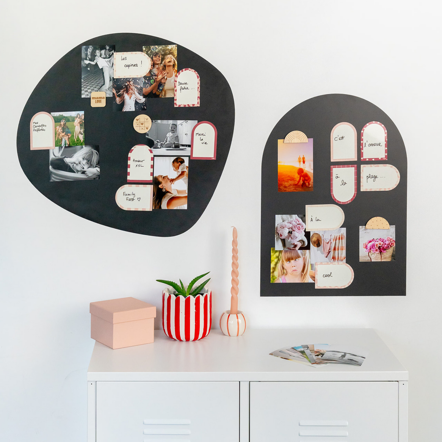 Σετ από μαγνήτες για σημειώσεις Αψίδα-ροζ και κόκκινο