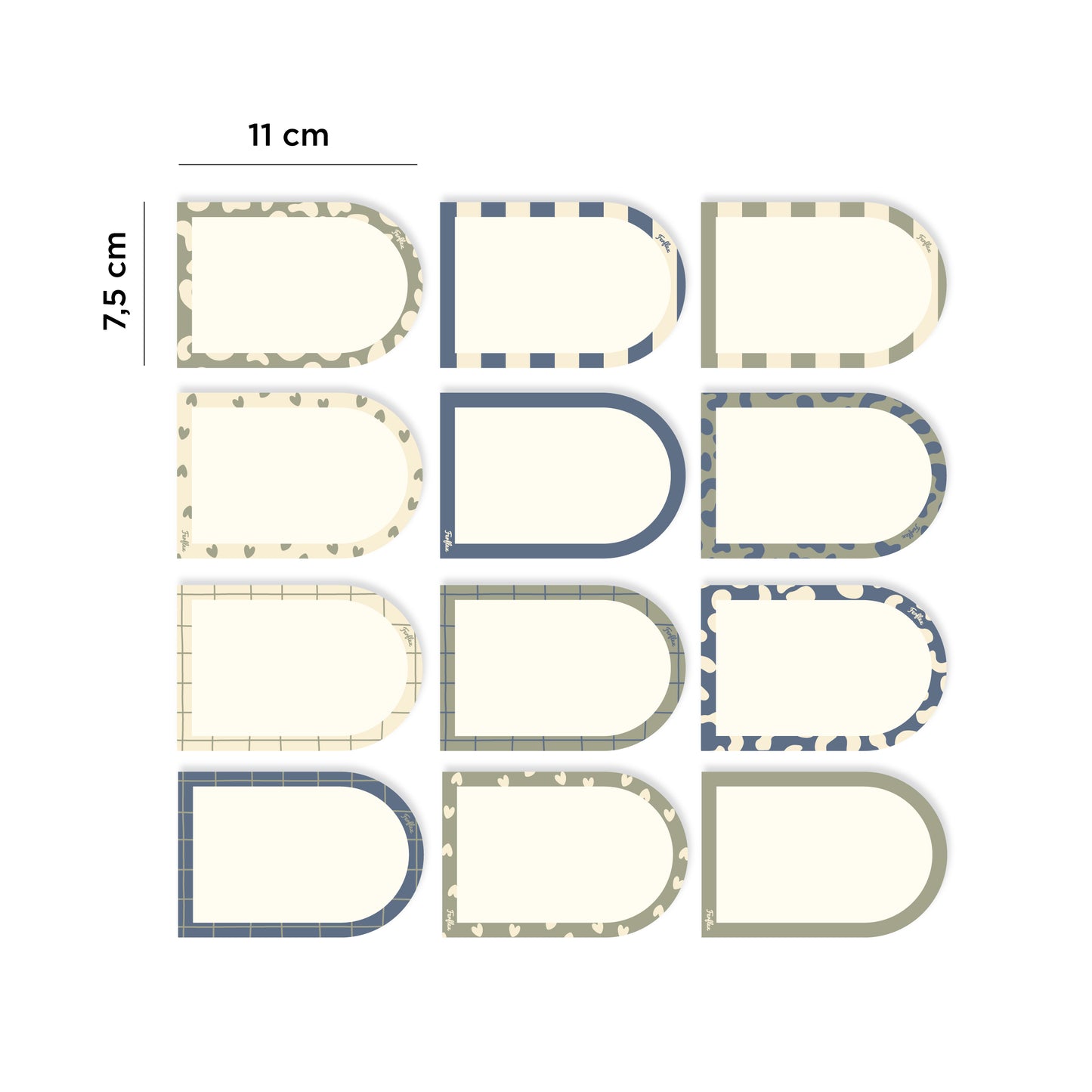 Σετ από μαγνήτες για σημειώσεις Αψίδα-πράσινο και μπλε