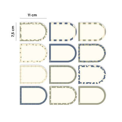 Σετ από μαγνήτες για σημειώσεις Αψίδα-πράσινο και μπλε