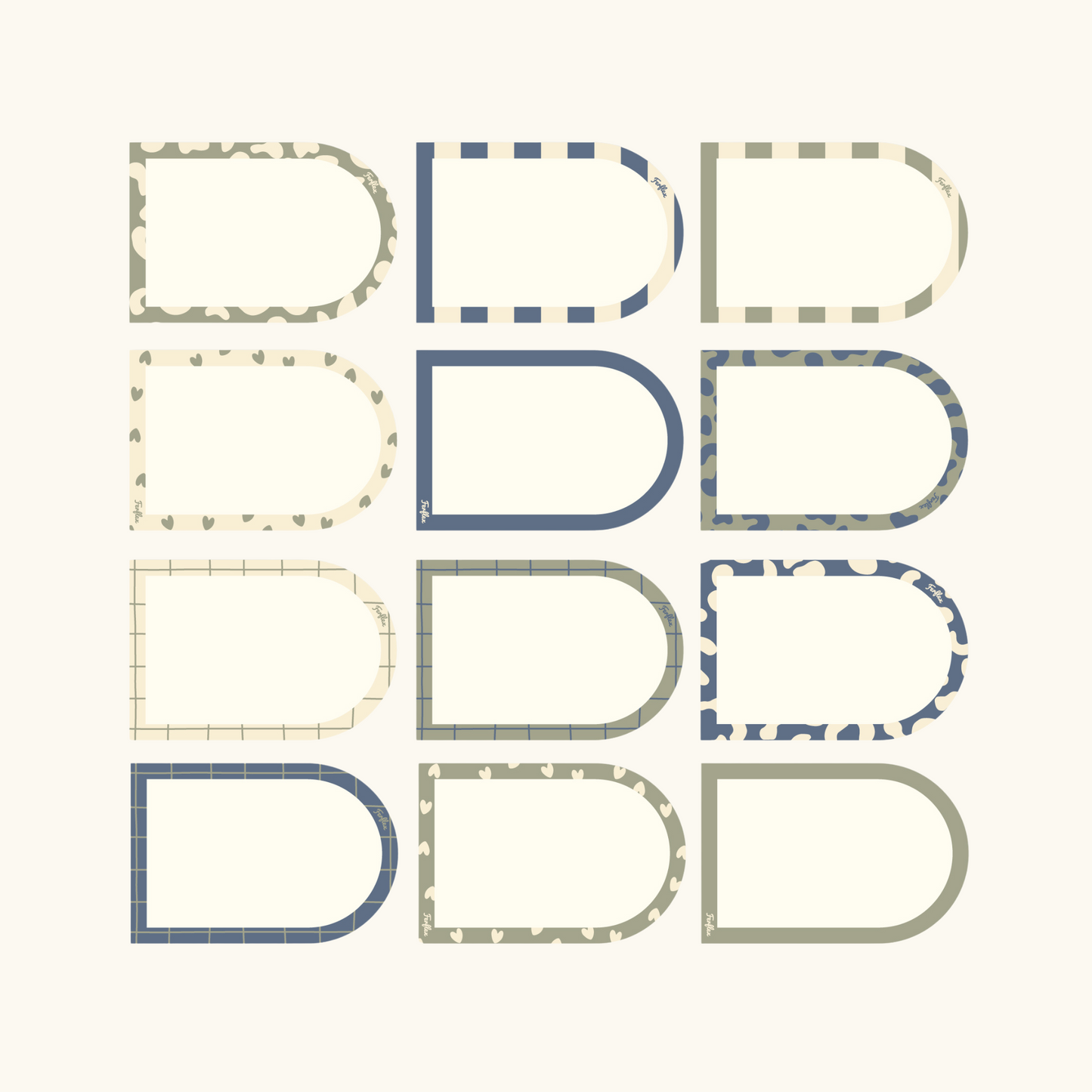 Σετ από μαγνήτες για σημειώσεις Αψίδα-πράσινο και μπλε