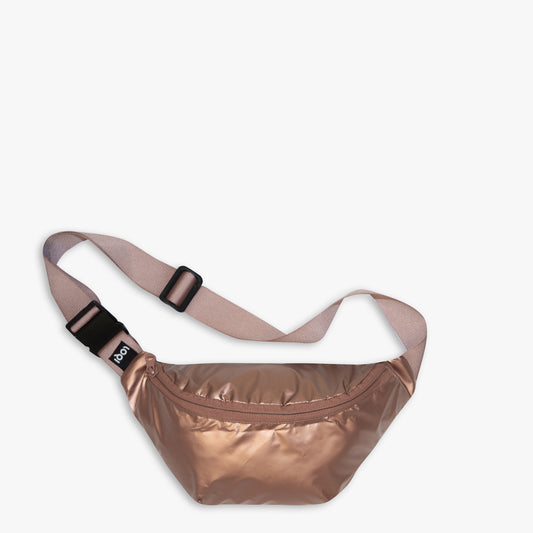 Τσάντα μέσης Loqi metallic rose gold bumbag