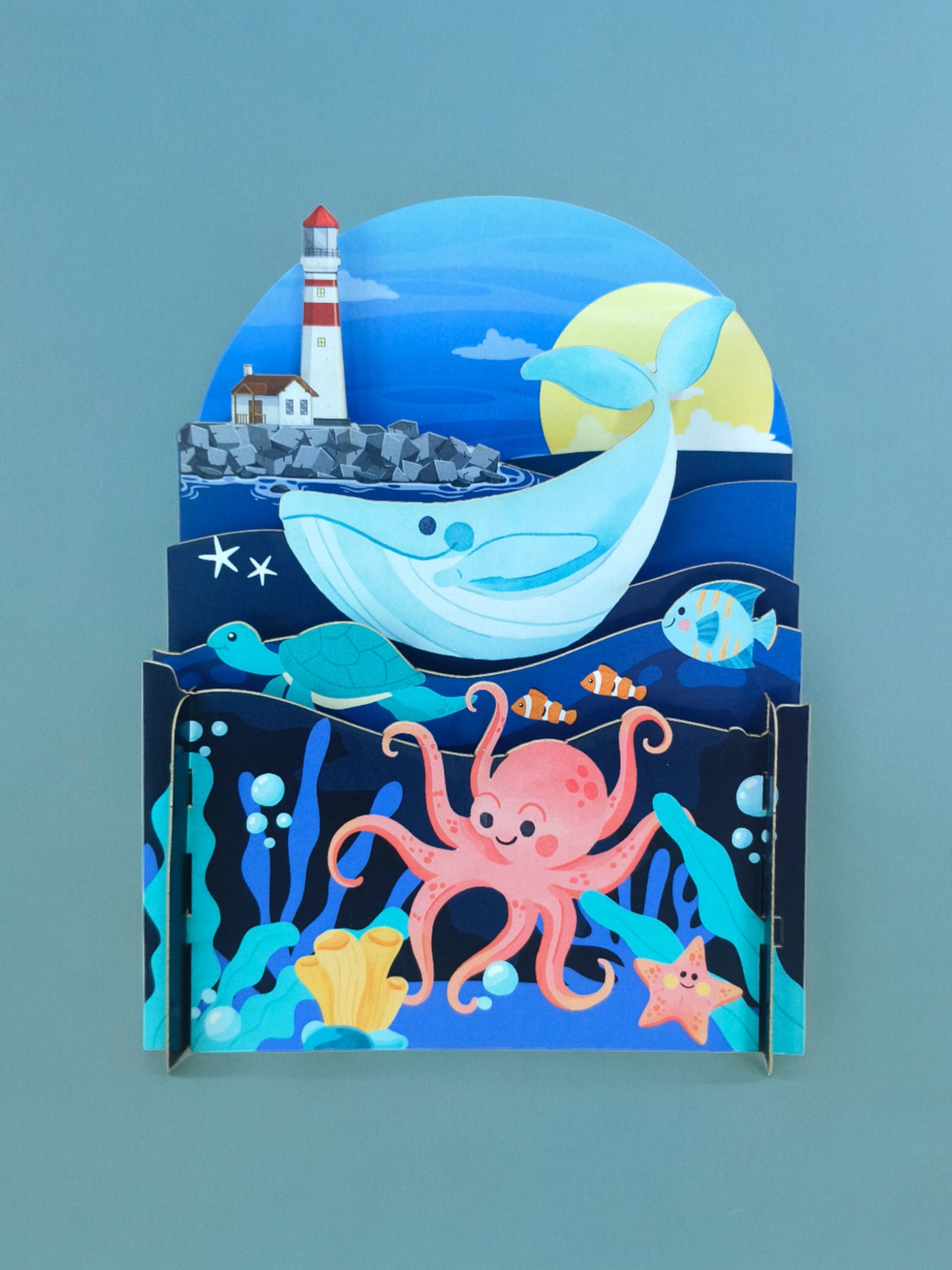 Ευχετήρια κάρτα pop-up  "Στη θάλασσα"