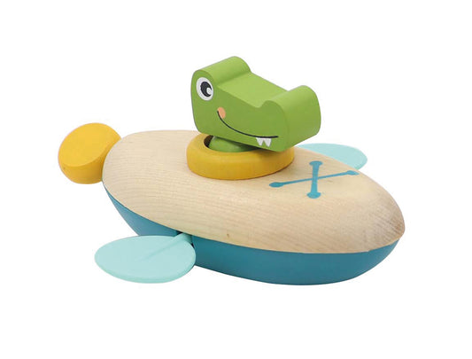 Ξύλινο κουρδιστό κανό-πελεκάνος