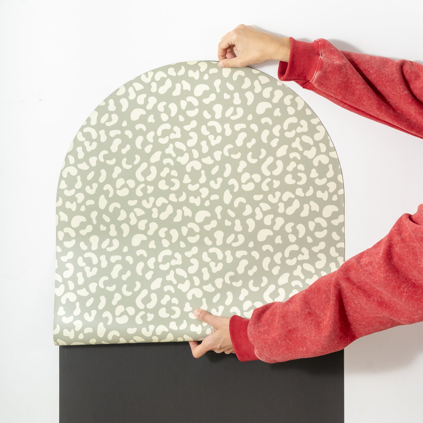 Μαγνητικός αυτοκόλλητος πίνακας χρωματιστή αψίδα-απαλό πράσινο λεοπάρ