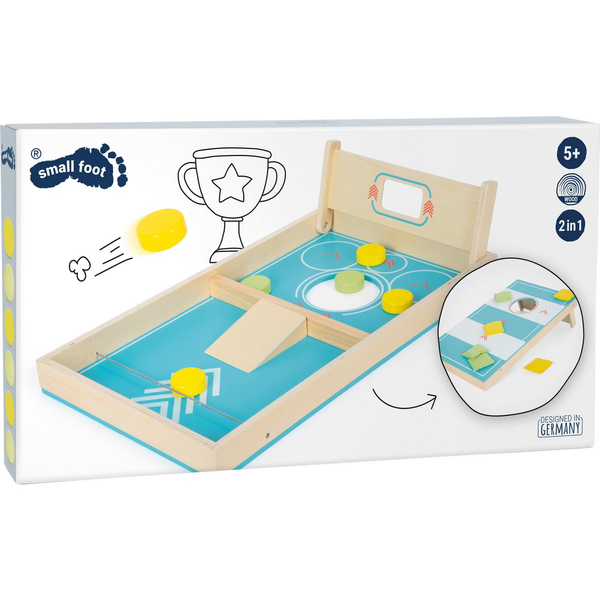 Cornhole und Sling Puck Spiel „Active“ | Geschicklichkeitsspiel | Holz