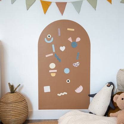 Magnetic adhesive board colored arch-caramel 