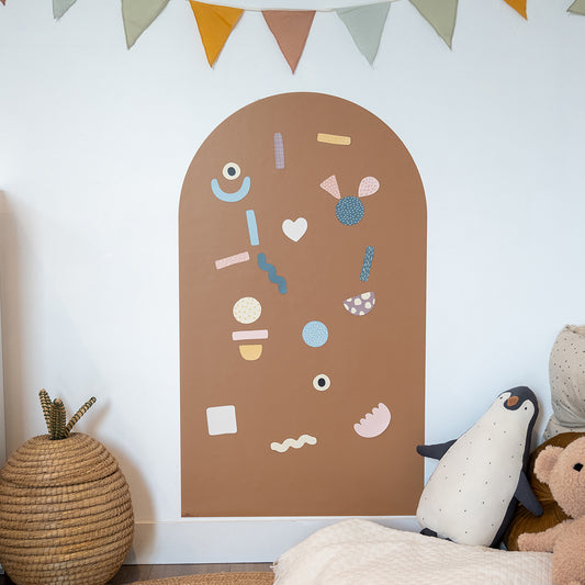 Magnetic adhesive board colored arch-caramel 