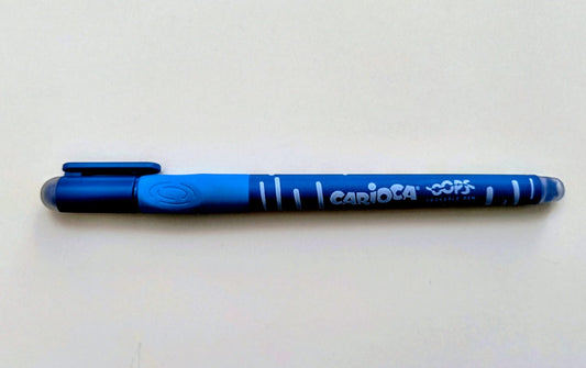 Carioca erasable pen with built-in eraser, blue