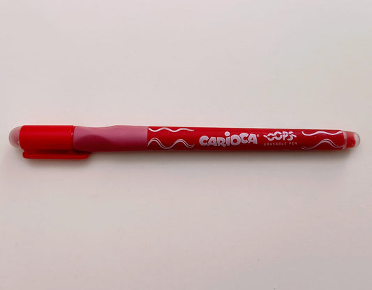 Carioca erasable pen with built-in eraser, red