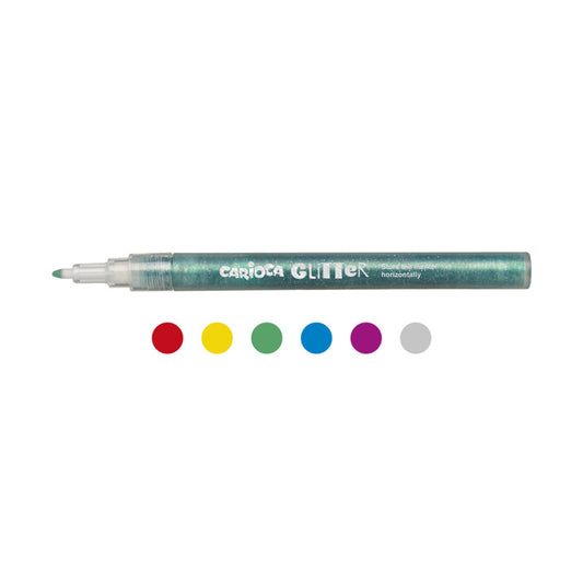 Carioca Glitter Markers, 6 colours