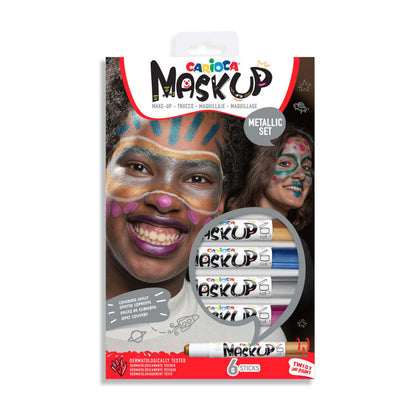 Μαρκαδόροι προσώπου Carioca mask up - metallic, 6 χρώματα 43155