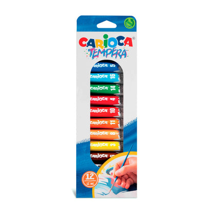 Τέμπερα σε σωληνάρια των 12 ml-12 χρώματα Carioca