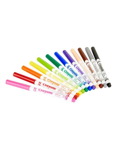 Μαρκαδόροι Crayola 12 χρώματα λεπτοί πλενόμενοι 7509