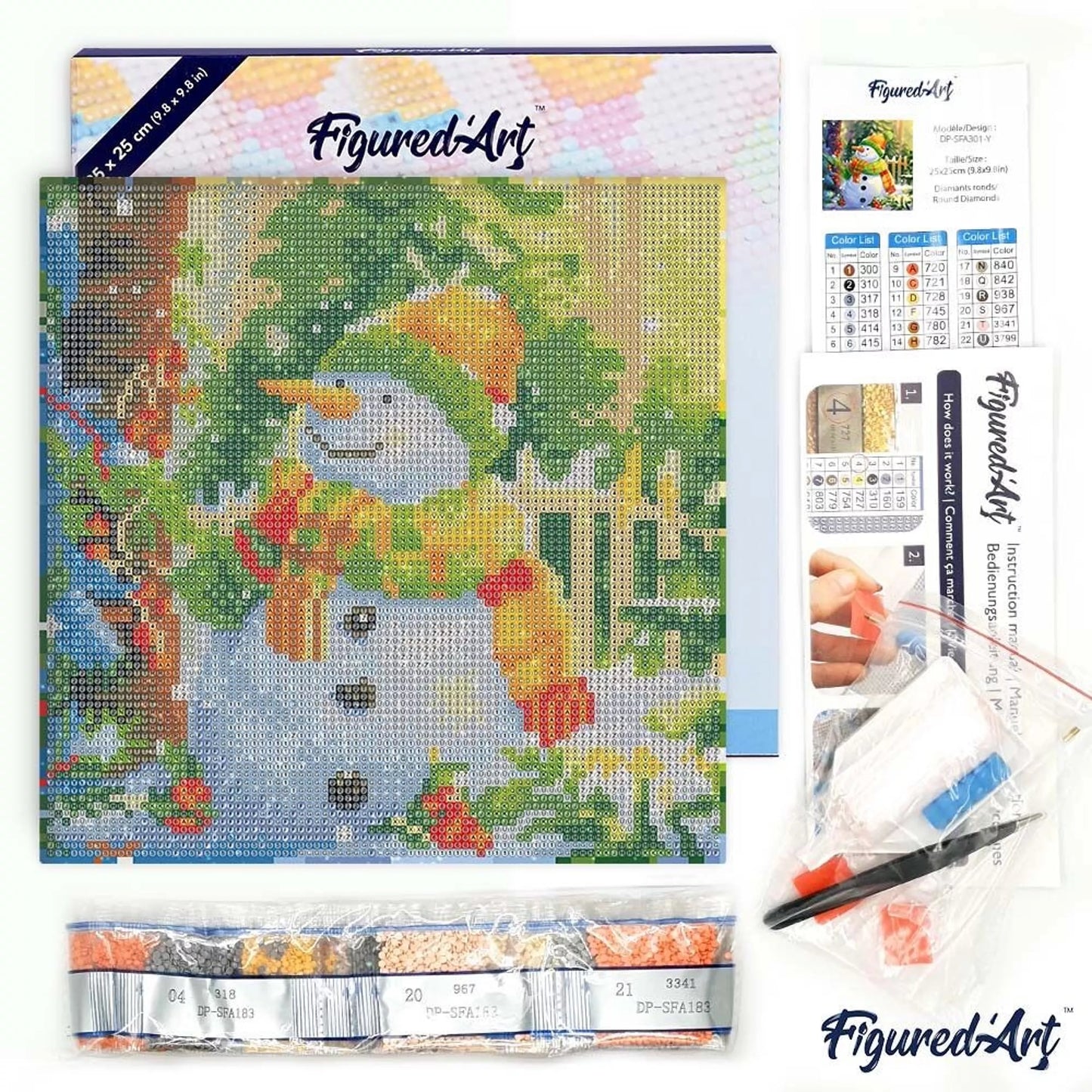 Χιονάνθρωπος-Diamond painting 25x25 cm