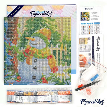 Χιονάνθρωπος-Diamond painting 25x25 cm