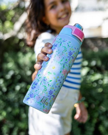 Παγούρι-ανοξείδωτο θερμός 650 ml  Ecolife λουλούδια