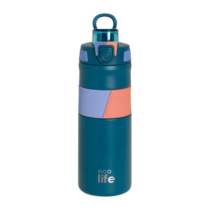 Παγούρι-ανοξείδωτο θερμός 500 ml silicon retro Ecolife μπλε