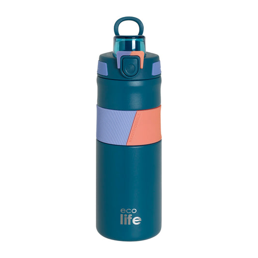 Παγούρι-ανοξείδωτο θερμός 500 ml silicon retro Ecolife μπλε