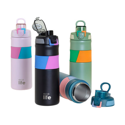Παγούρι-ανοξείδωτο θερμός 500 ml silicon retro Ecolife μπλε
