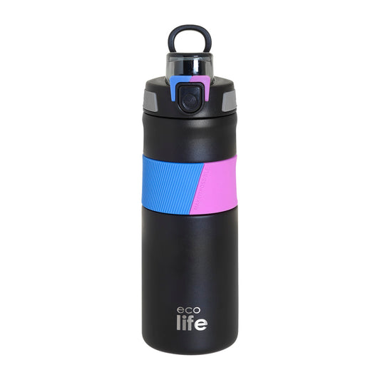 Παγούρι-ανοξείδωτο θερμός 500 ml silicon retro Ecolife μαύρο