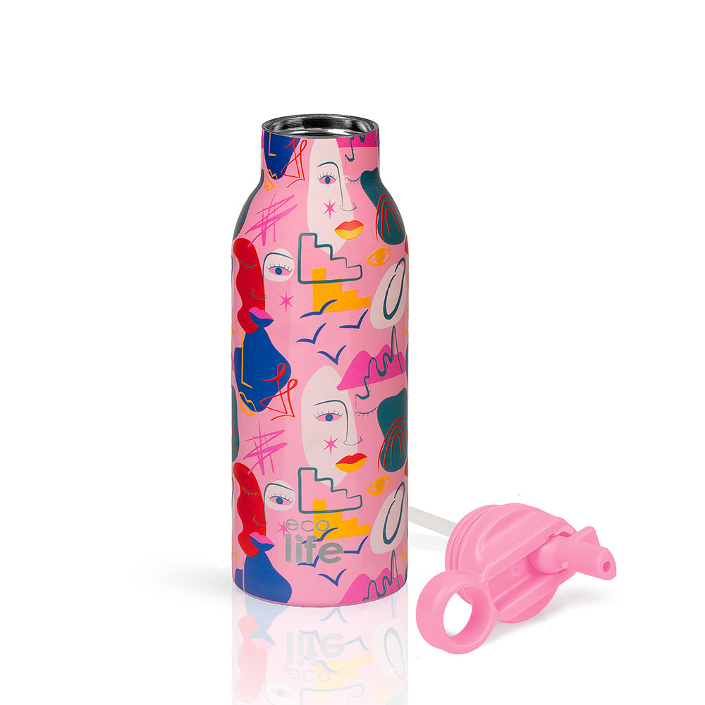 Παγούρι-ανοξείδωτο θερμός 550 ml  Ecolife faces