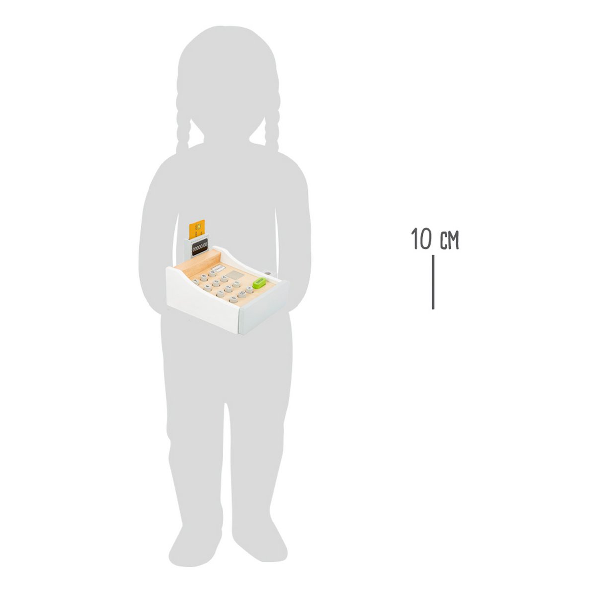 Ξύλινη ταμειακή μηχανή με χρήματα