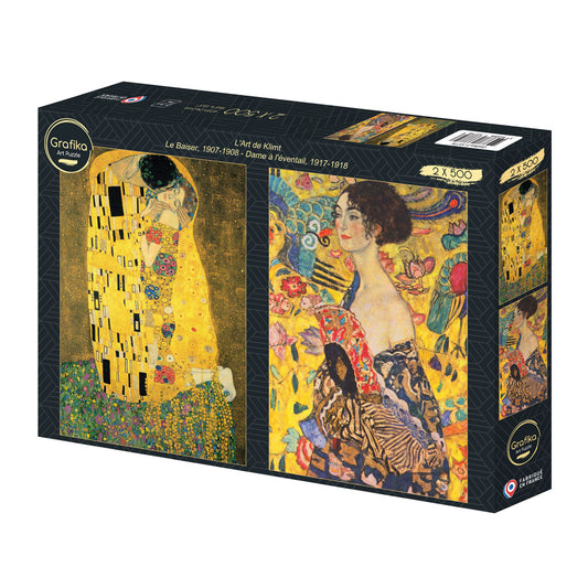 Two puzzles "The Kiss" and "Lady with a Fan" Klimt, 500 pieces