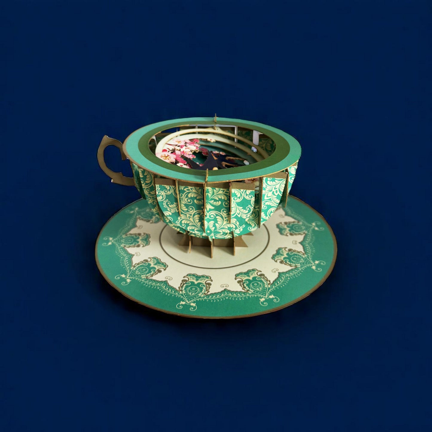 Ευχετήρια κάρτα 3D "Χελιδόνια ανάμεσα σε κερασιές"