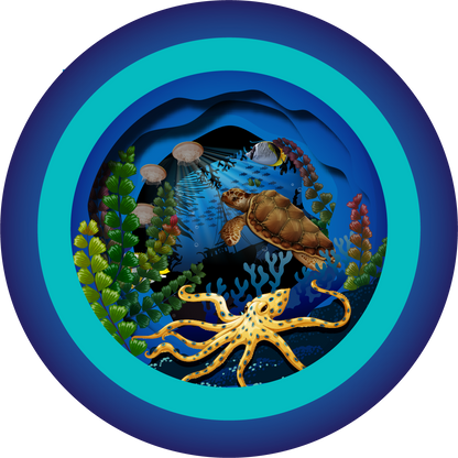 Ευχετήρια κάρτα 3D "Βυθός στο βάθος"