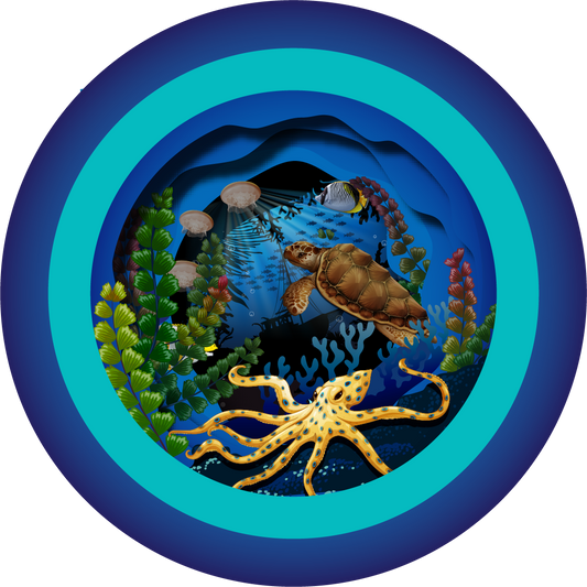 Ευχετήρια κάρτα 3D "Βυθός στο βάθος"