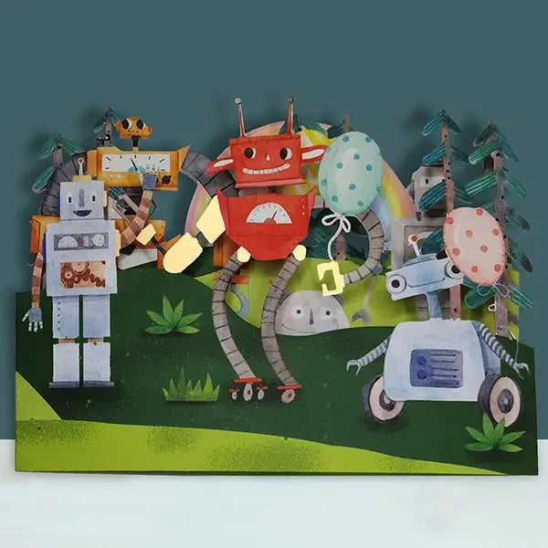 Ευχετήρια κάρτα γενεθλίων laser-cut με ρομπότ