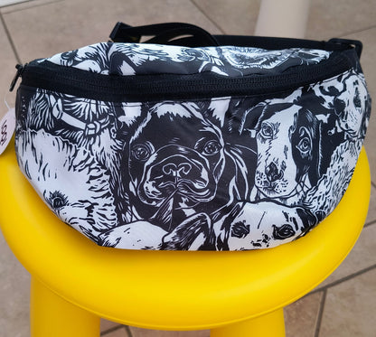 Loqi red poppy bee dogs Recycled Bumbag waist bag 