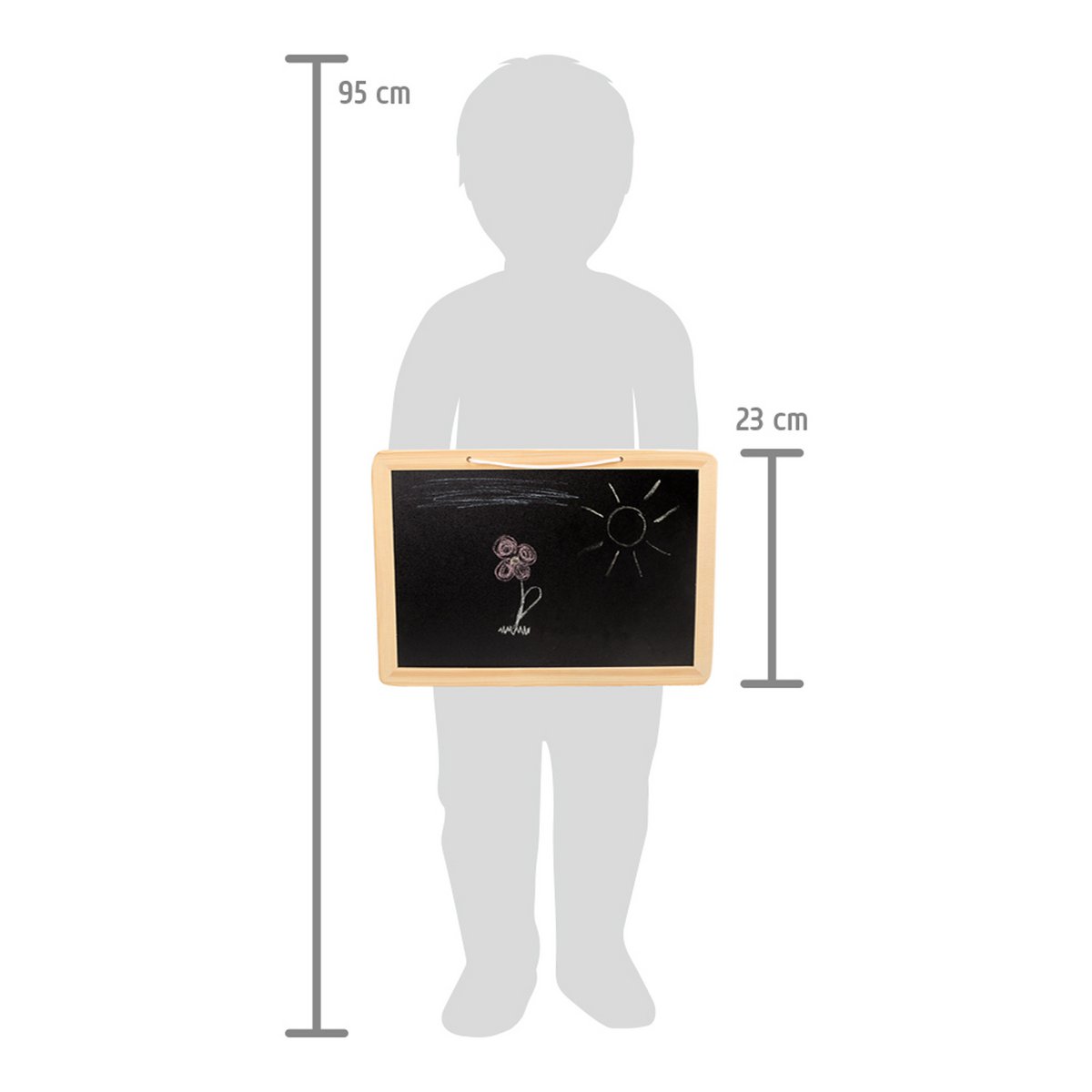 Wooden chalkboard 24x34 cm with chalks and sponge