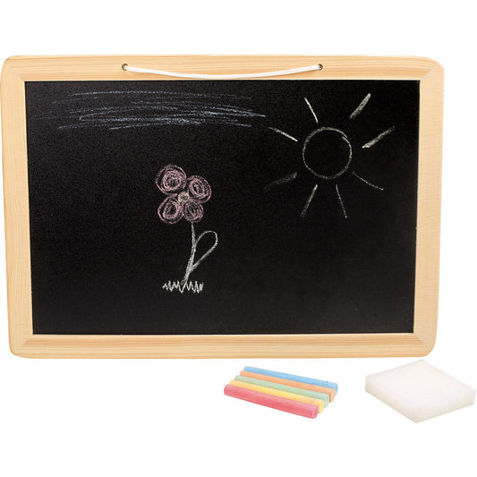 Wooden chalkboard 24x34 cm with chalks and sponge