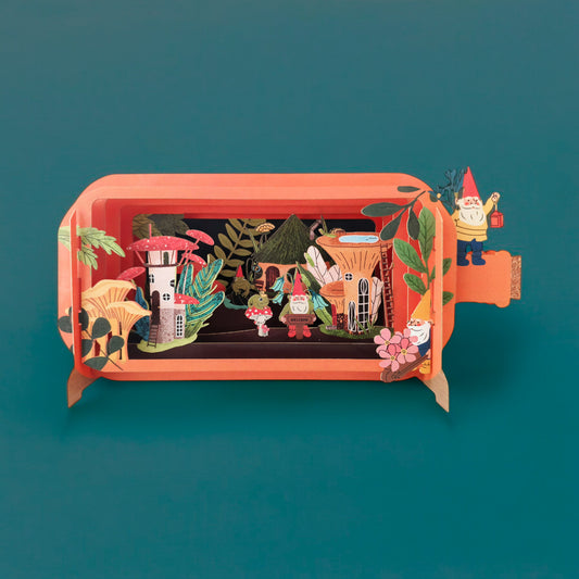 Greeting card "The Village of Dwarves", pop up 3D