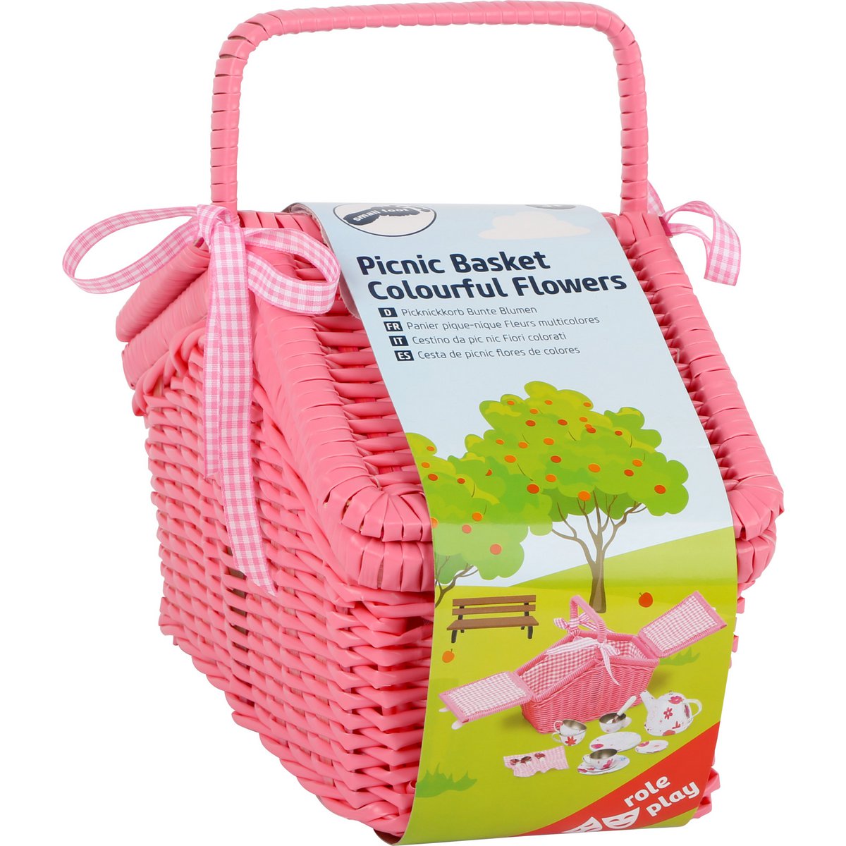 Picnic basket with play dishes