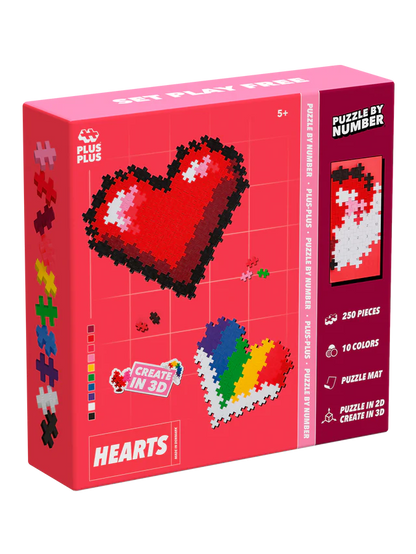 Hearts-Plus-Plus τουβλάκια puzzle by number, 250 κομμάτια