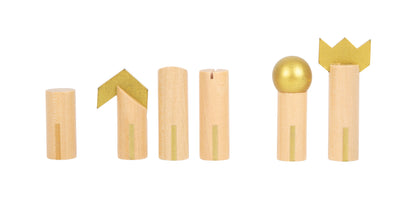 Ξύλινο σετ σκάκι-ντάμα-τάβλι "Gold Edition"